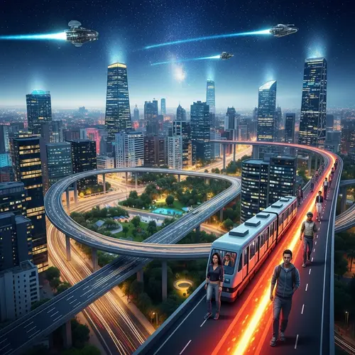 Futuristic Lima Peru 3000: Technicolor Skyscrapers & Magma Monorail