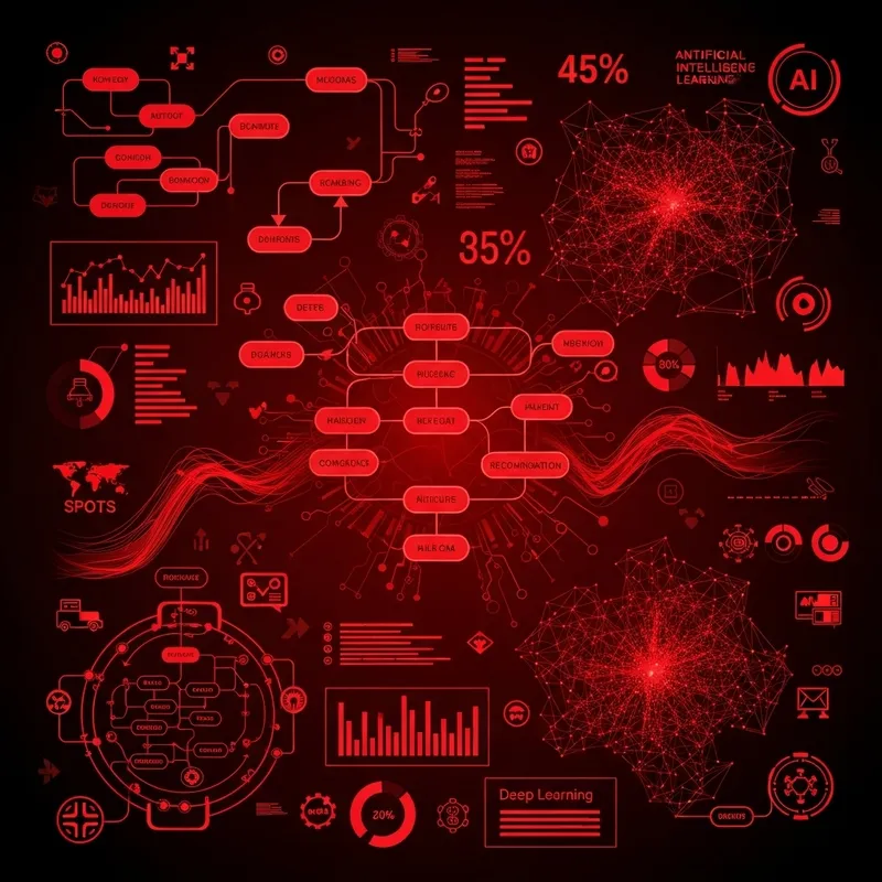 AI Recommendation Engine in Red and Black Style
