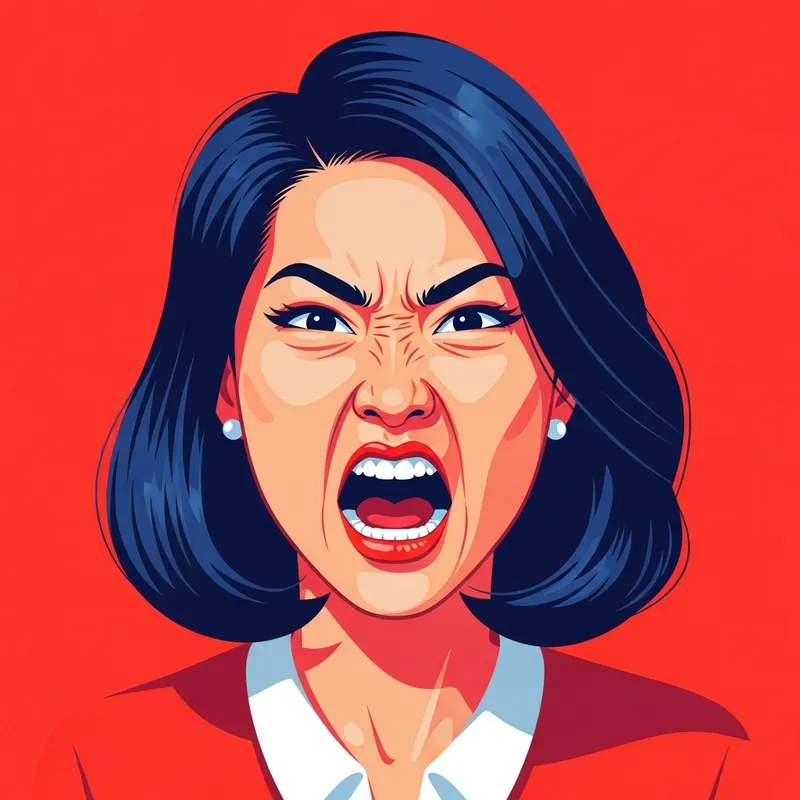 Furious Asian Woman: Dynamic Angry Expression Furious Asian Woman: Dynamic Angry Expression
