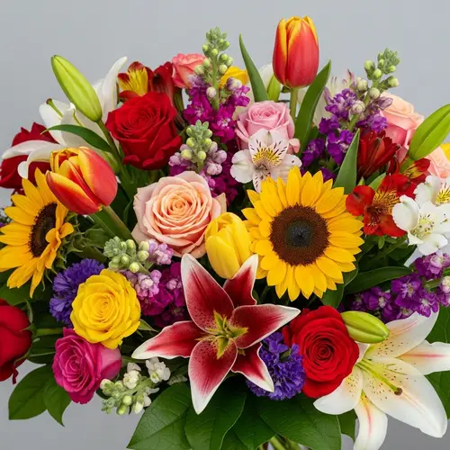 Exquisite Flower Bouquet in Vibrant Colors | Beautiful Floral Mix