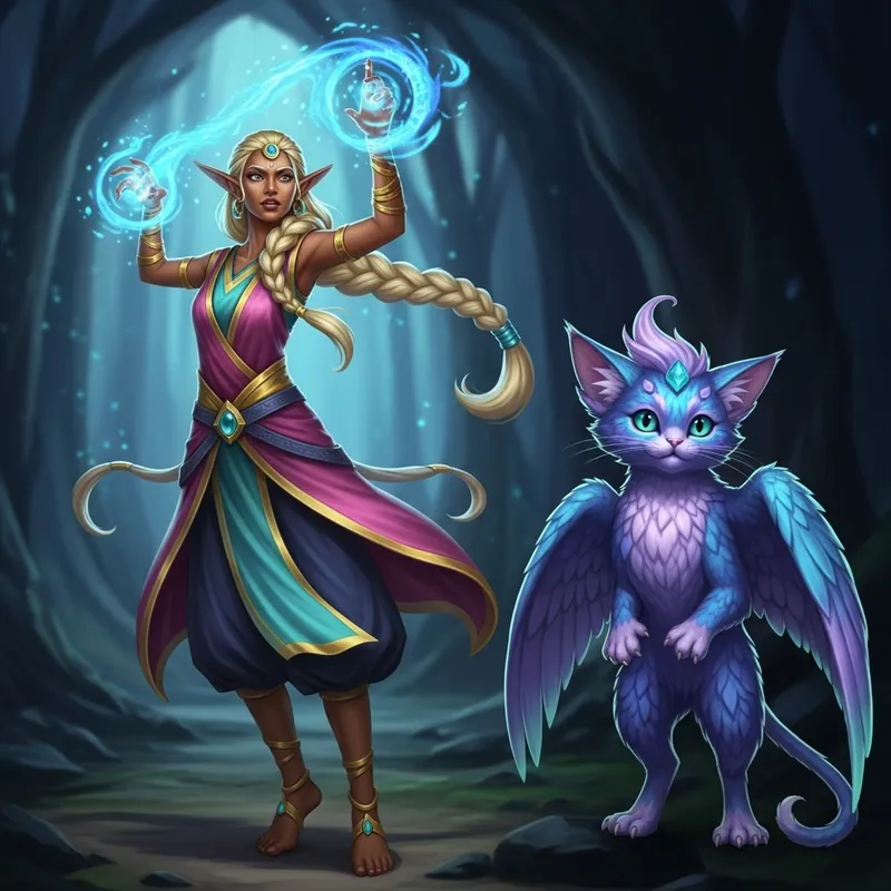 Colorful Moon Druid & Mystical Being | South Asian Women