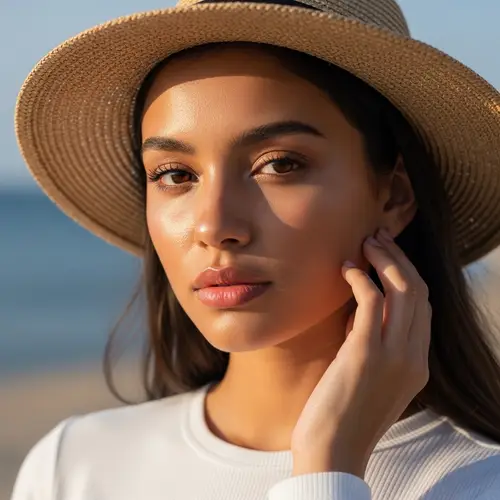 Young Woman with Tan Skin: Realistic Beauty and Youthful Vibrance