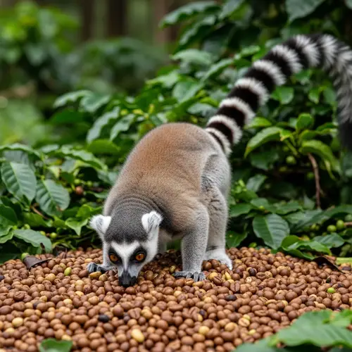 Coffee Bean Ringtail Lemur Playtime Delight