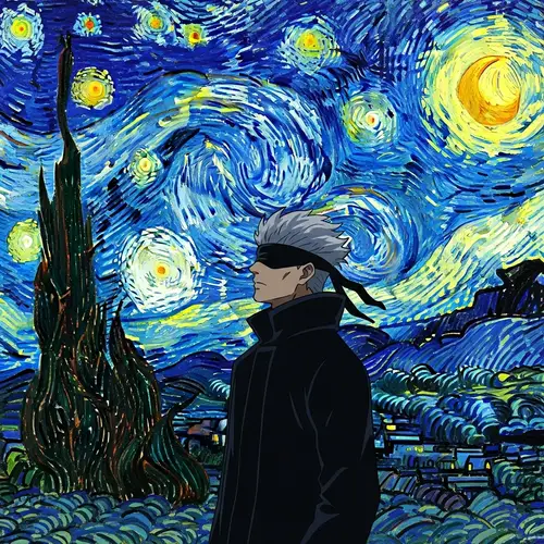 Satoru Gojo in Starry Night: A Cosmic Silence | Website