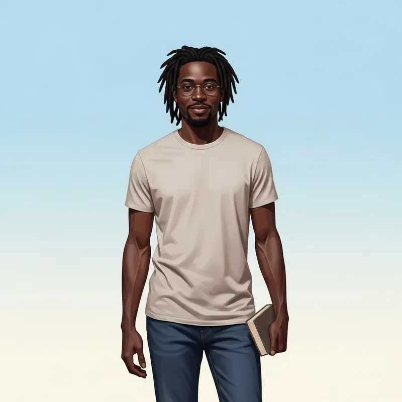 Human Digital Painting of a Black Man