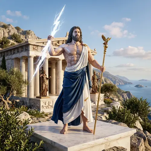 Majestic Greek God Sculpture | Ancient Mythology Art