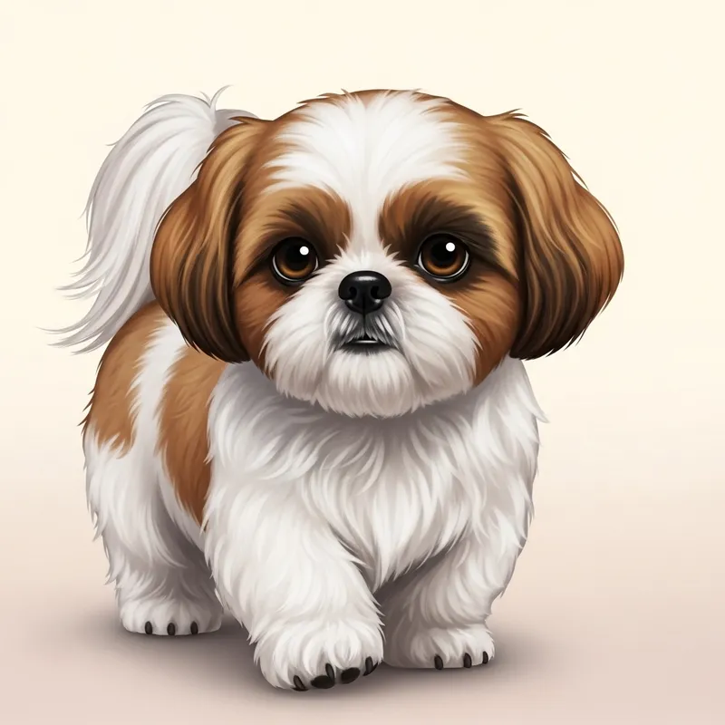 Charming Shih Tzu Dog with Enigmatic Black Spot over Right Eye