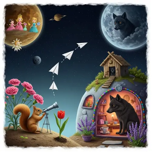 Solitary Squirrel's Journey to the Wolf's Planet