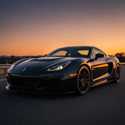 Stunning Black Car from a Three-Quarter Angle