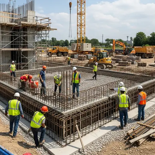 Building Foundation Construction: Concrete, Steel & Stones