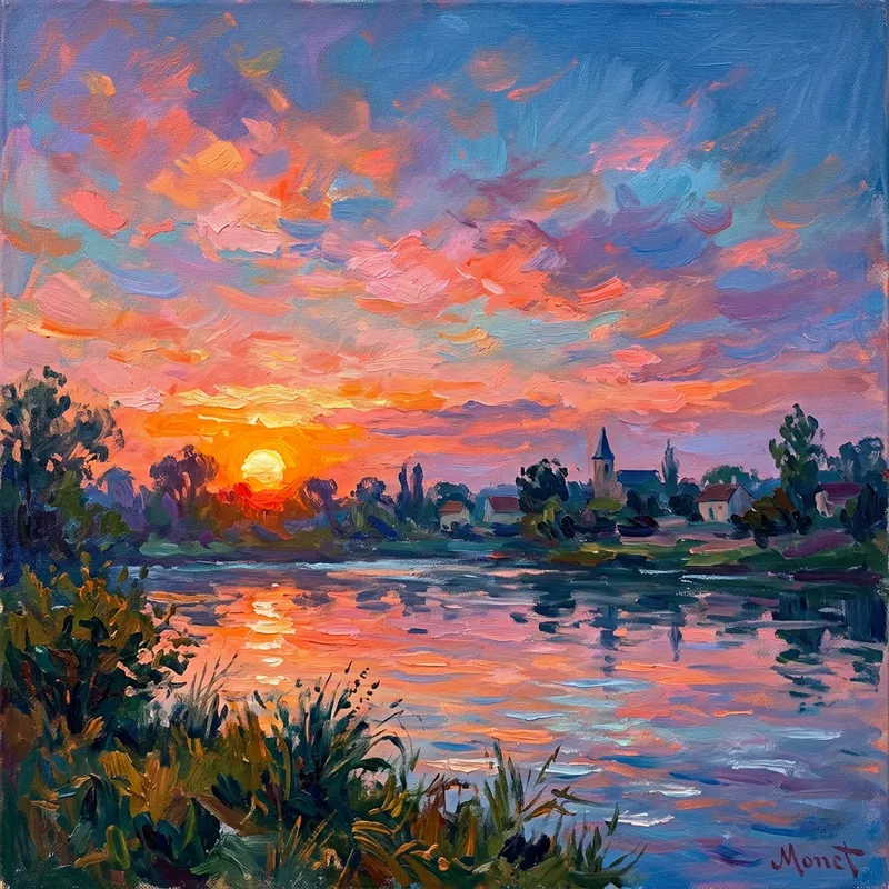 Impressionist Sunset Artwork - Capturing Nature's Beauty