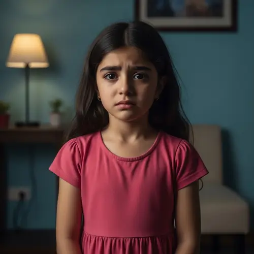 Young Middle-Eastern Girl - Expressive Dark Eyes - Confusion and Sadness