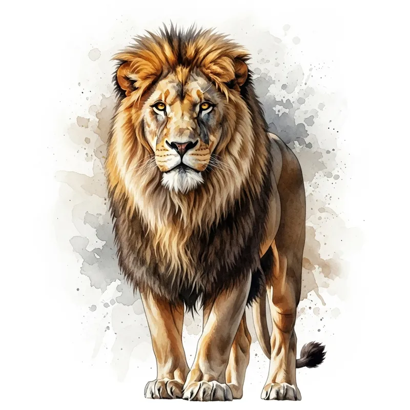 Majestic Lion Watercolor Painting | Majestic Beast Portrait