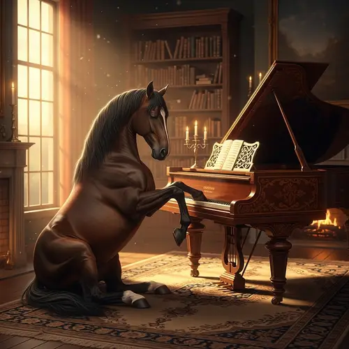 Horse Playing Piano: A Surreal Musical Moment