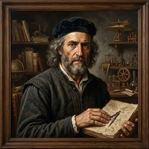 Renaissance Inventor Portrait in Da Vinci Style