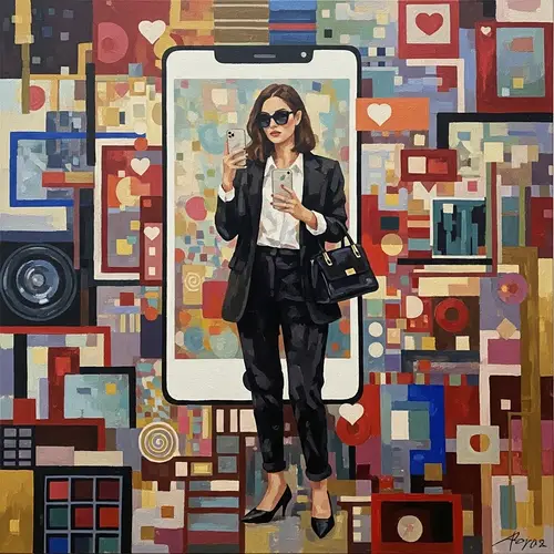 Modern Geometric Impressionist Female Influencer