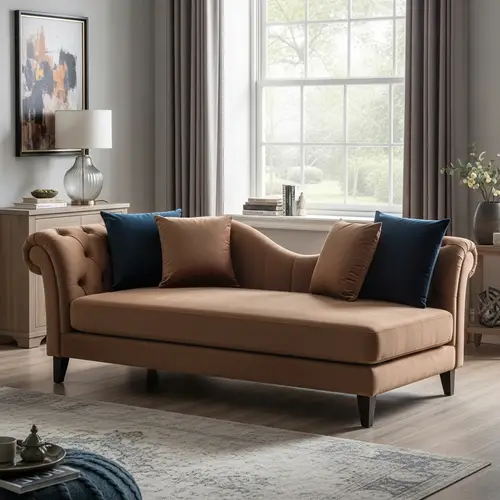 Elegant Divan with Plush Upholstery in Rich Color