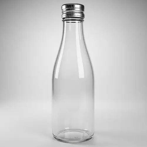 Elegant Glass Bottle with Silver Cap | Timeless Design