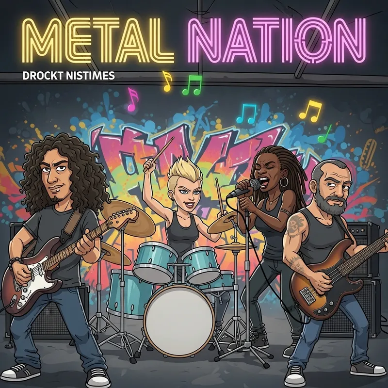 Metal Nation Magazine: Cartoon-Style Rock Band Cover Art