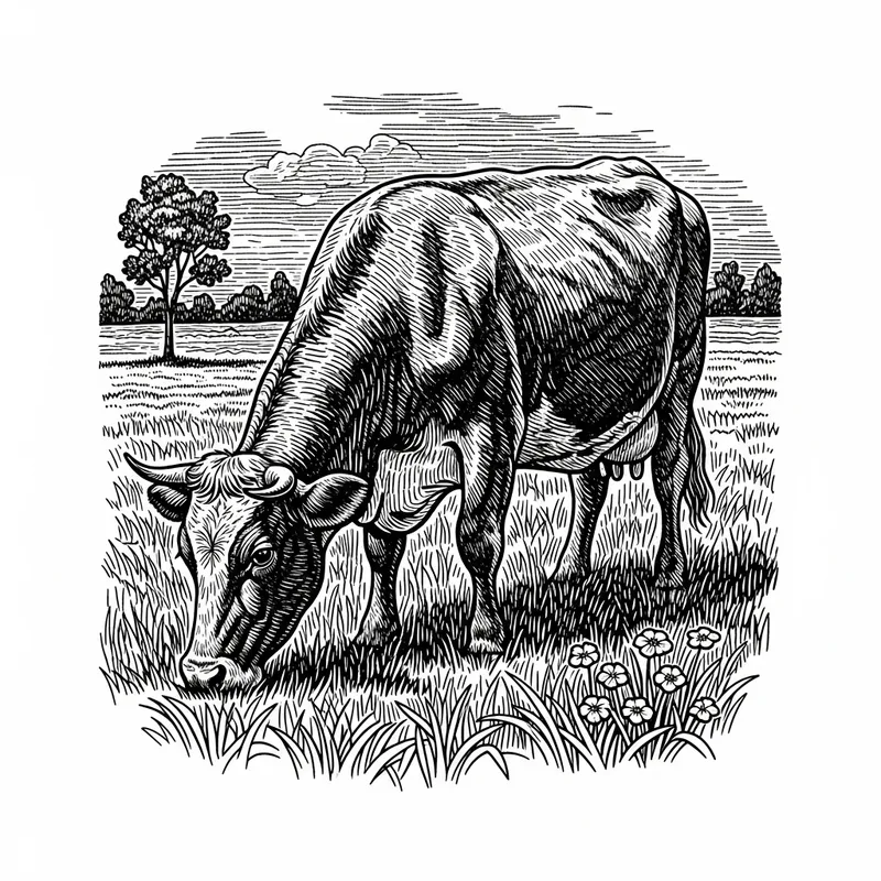 Vintage Black and White Cow T-Shirt Design Vintage Black and White Cow T-Shirt Design