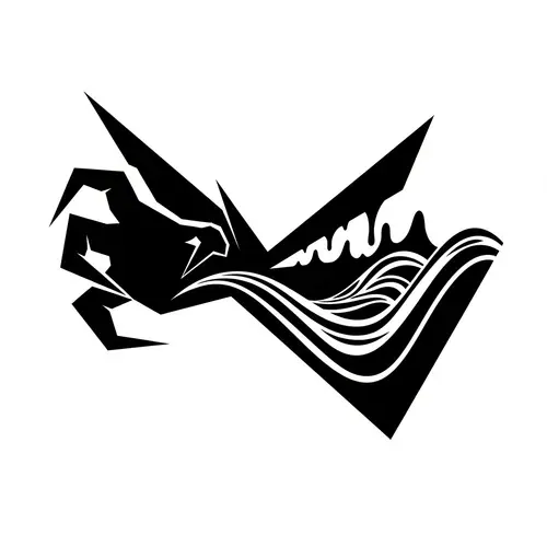 Minimalistic Black & White Geometric Shape for Envy & Greed