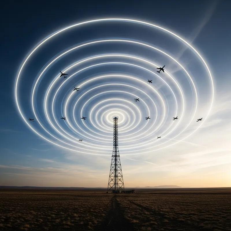 Majestic Antenna Waves Embracing Planes - Grand Signal Reach