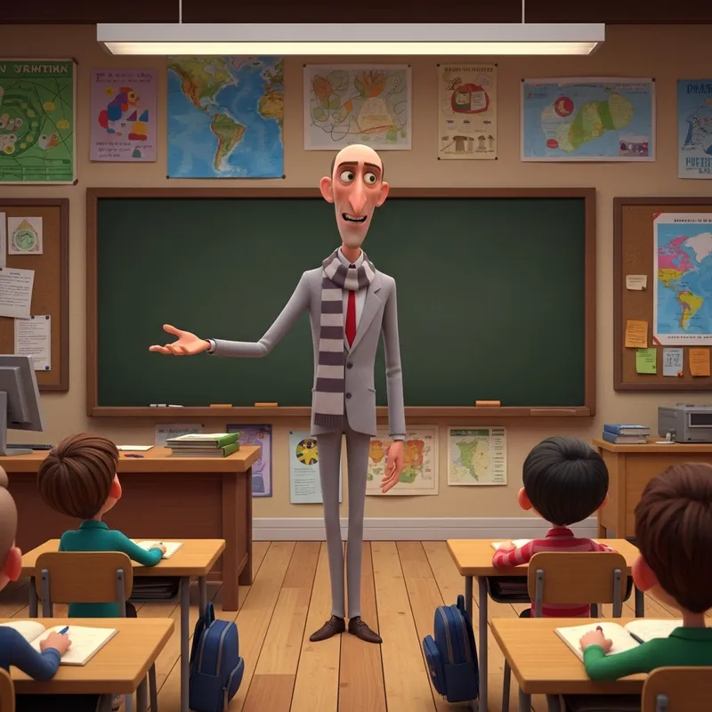 Gru Teaching in a Lively Classroom