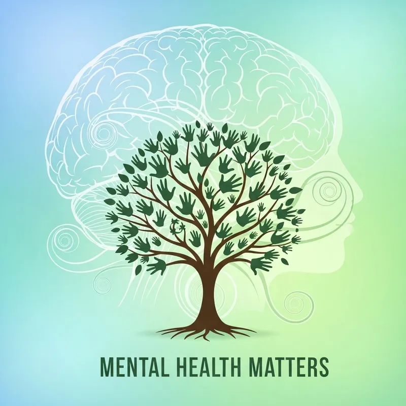 Thoughtful Mental Health Poster with Healing Tree Thoughtful Mental Health Poster with Healing Tree