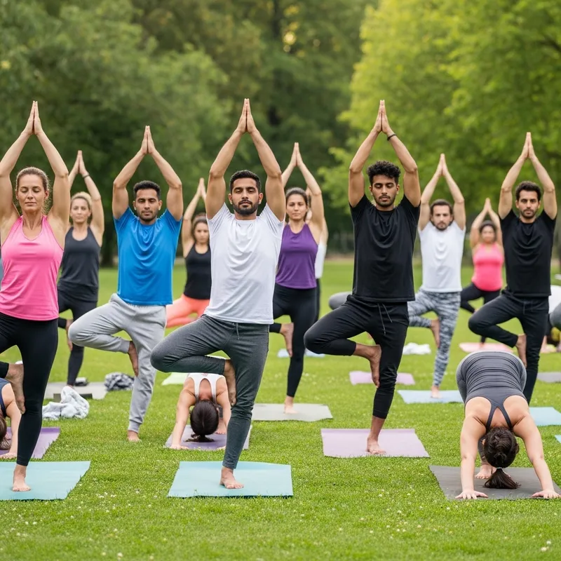 Harmonious Diversity in Peaceful Yoga Session