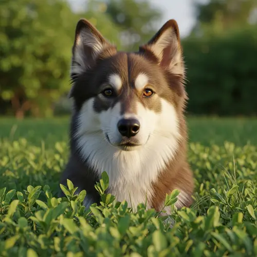 Professional Dog Photography in Lush Garden | Realistic 8K Pet Portrait