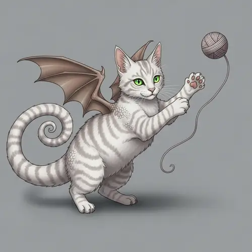 Cat Dragon Hybrid: Unique Cross-Species Creature for Adoption