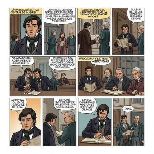 19th Century Filipino Scholar in Universidad Central de Madrid Comic Strip