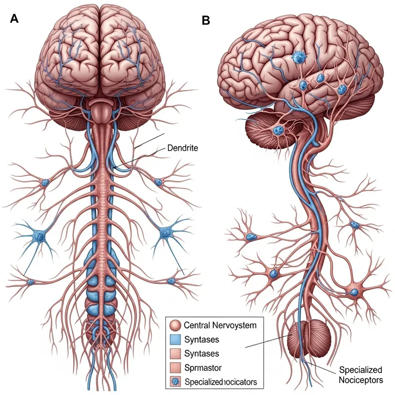 Illustration of Nociceptors in Central Nervous System