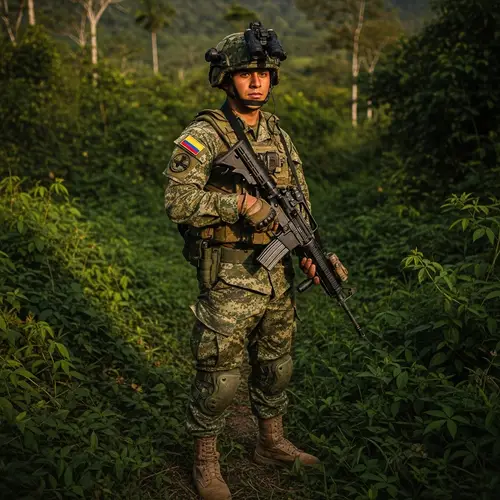 Colombian Special Forces Soldier in Jungle Terrain