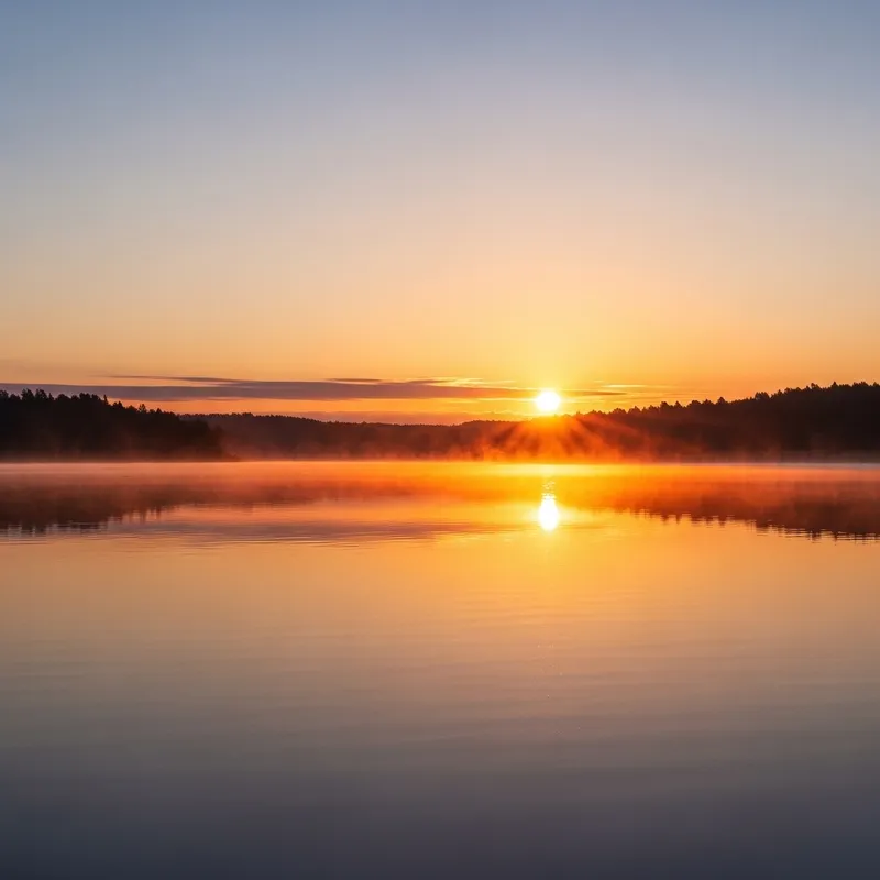 Dreamy Sunrise Over Serene Lake | Watercolor Painting