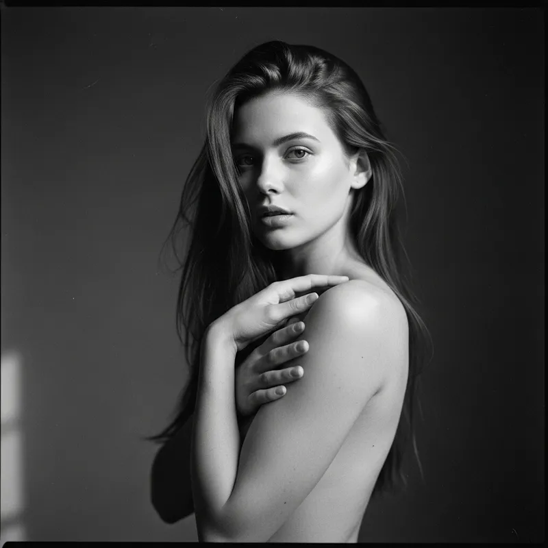 Timeless Monochrome Nude Portrait| Elegant Beauty Pose