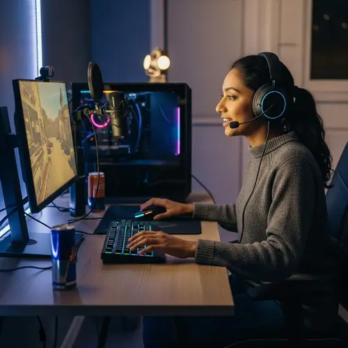 South Asian Woman Live Streaming Gaming | Online Streamer