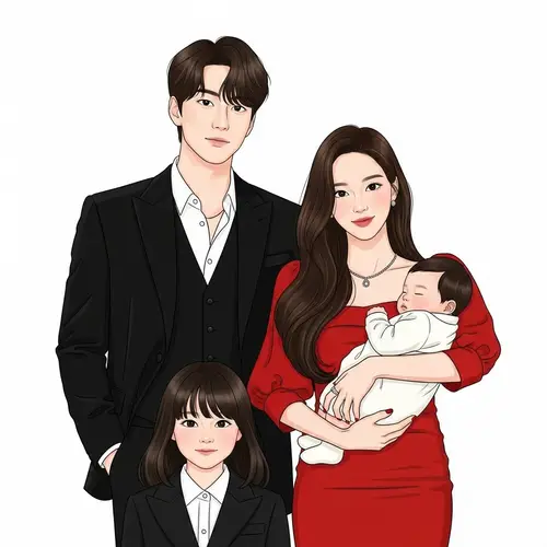 Stylish Family Portrait with K-Pop Vibes | Trendy Outfits
