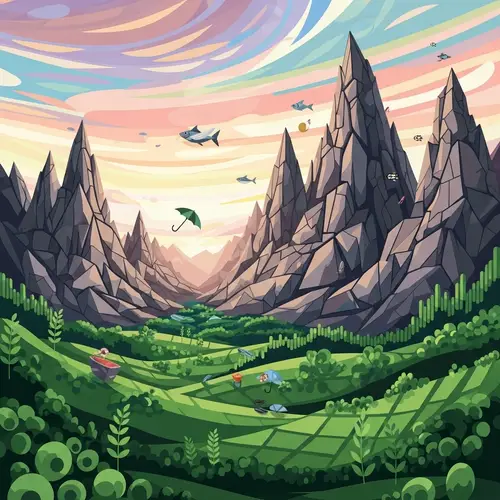 Abstract Mountain Landscape Artwork | Stunning Nature Panorama