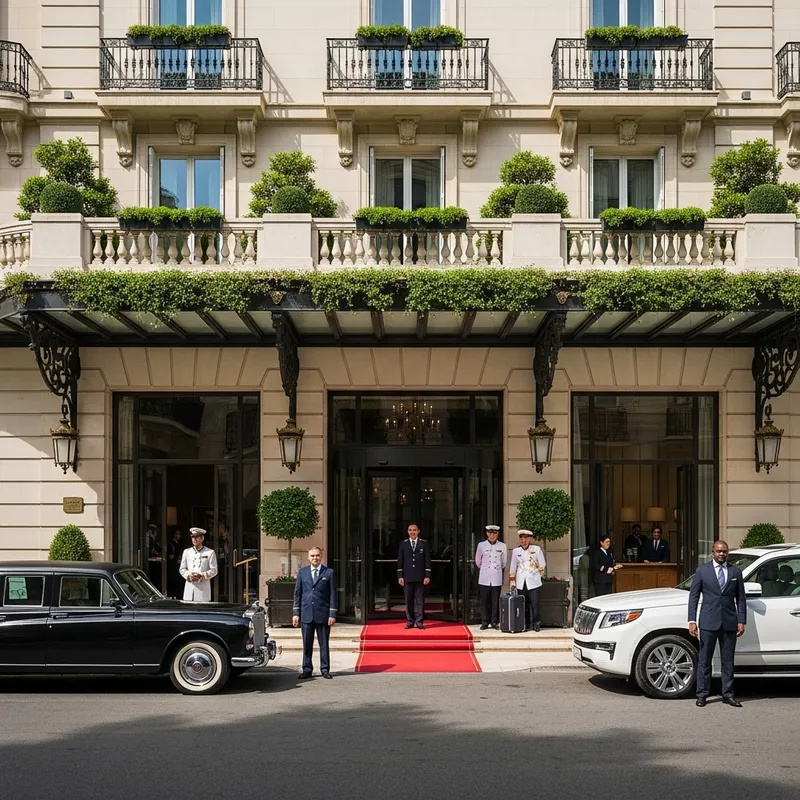 Luxury Hotel Scene: Opulent Architecture and Grand Entrance Luxury Hotel Scene: Opulent Architecture and Grand Entrance