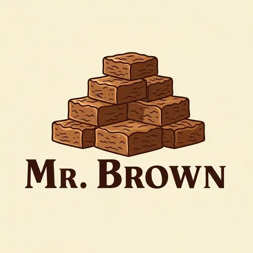 Mr. Brown - Delectable Brownies Logo for Irresistible Treats