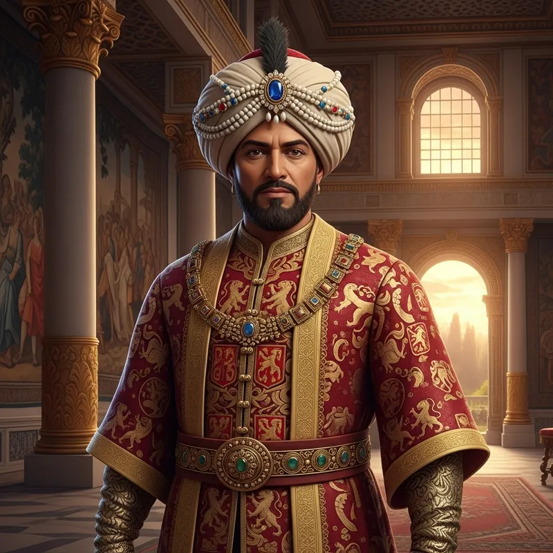 Bidar Sultan in Lavishly Decorated Royal Attire