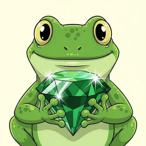 Pepe Meme Frog Holding a Shiny Gem