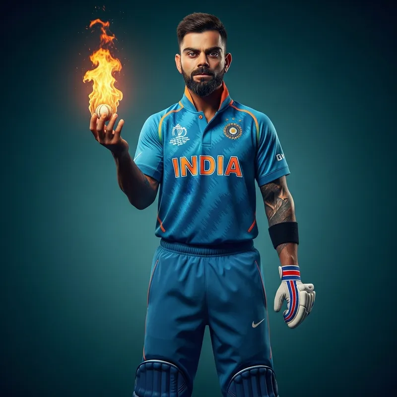 Virat Kohli showcasing fiery determination Virat Kohli showcasing fiery determination
