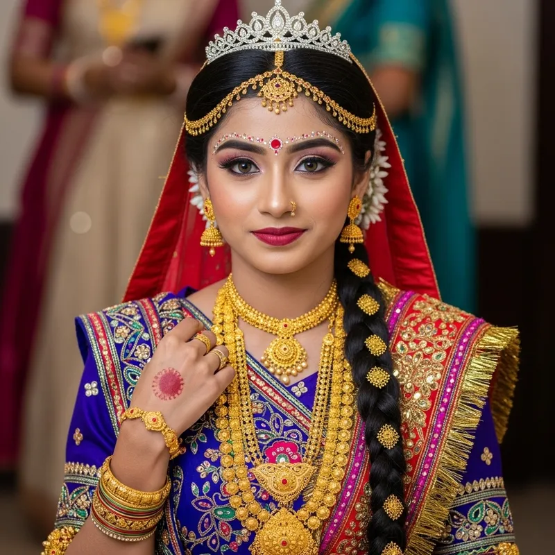 Elegant South Asian Princess in Cultural Regalia