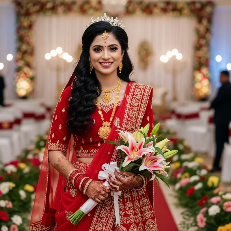Exquisite South Asian Bride in Red Bridal Outfit Exquisite South Asian Bride in Red Bridal Outfit