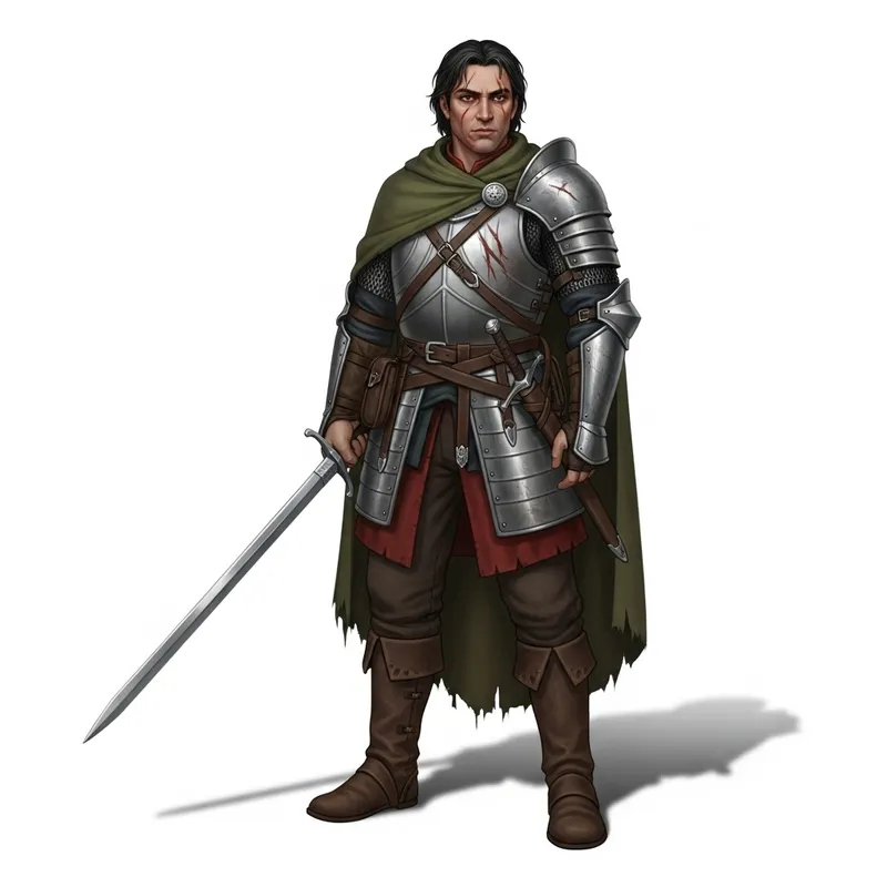 Medieval Ranger | 38-Year-Old Warrior with Dark Hair, Brown Eyes & Face Scar Medieval Ranger | 38-Year-Old Warrior with Dark Hair, Brown Eyes & Face Scar