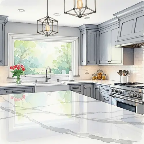 Elegant Quartz Countertops for Modern Kitchen | Premium Durability & Beauty