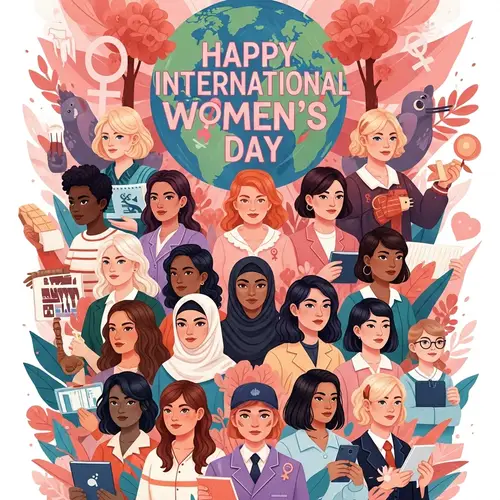 International Women's Day Illustration: Celebrating Diversity & Empowerment