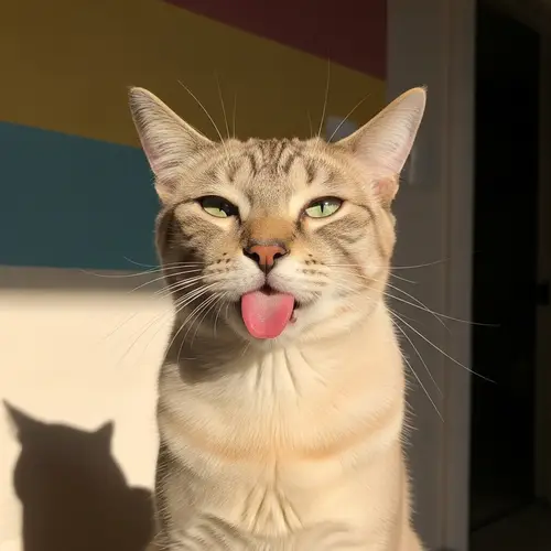 Quirky Cat Emote: Endearing 'Derping' Expression